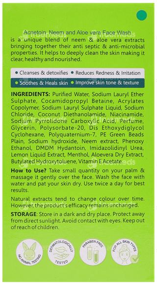 Acnetoin Active Neem And Aloevera Face Wash 70gm